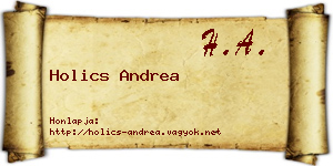 Holics Andrea névjegykártya